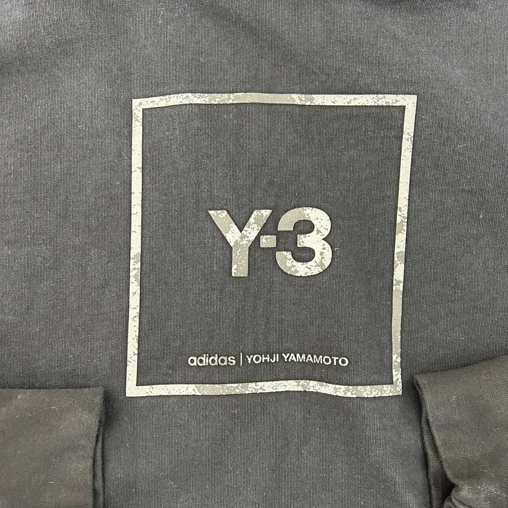 Adidas Y-3 Hoodie Mens Medium U Square Pullover Sweatshirt‎ Yohji Yamamoto Black